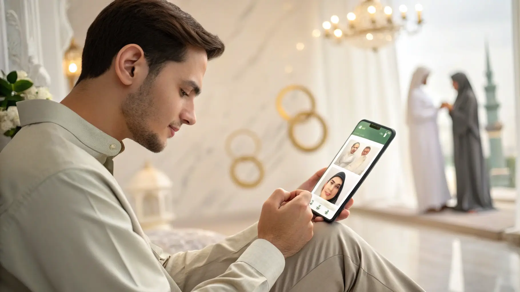 شاب عربي يتواصل مع فتاة أوروبية مسلمة للزواج الحلال عبر الإنترنت