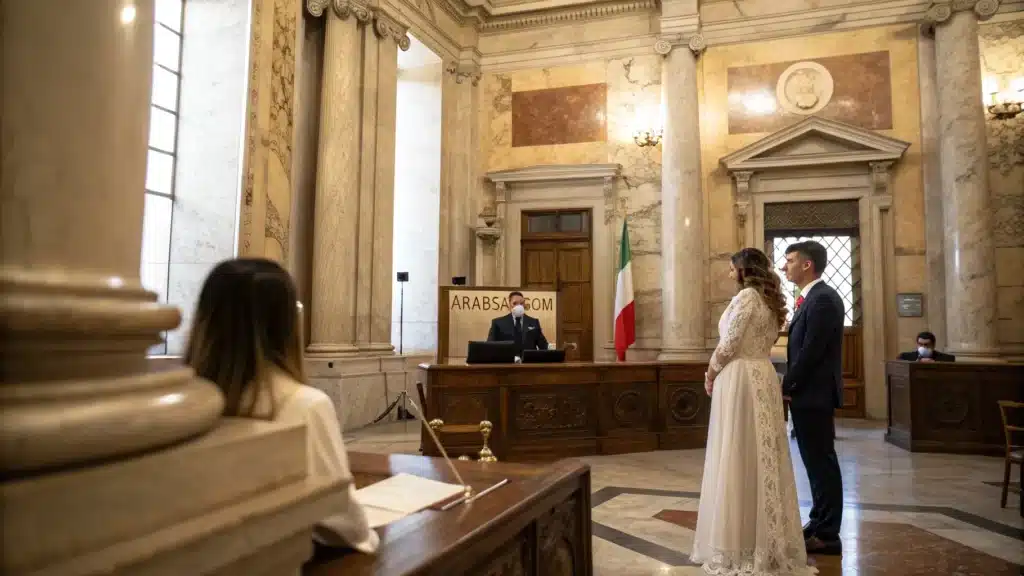 الزواج في إيطاليا 2026 مراسم الزواج المدني داخل قاعة بلدية تاريخية - ARABSAF.COM