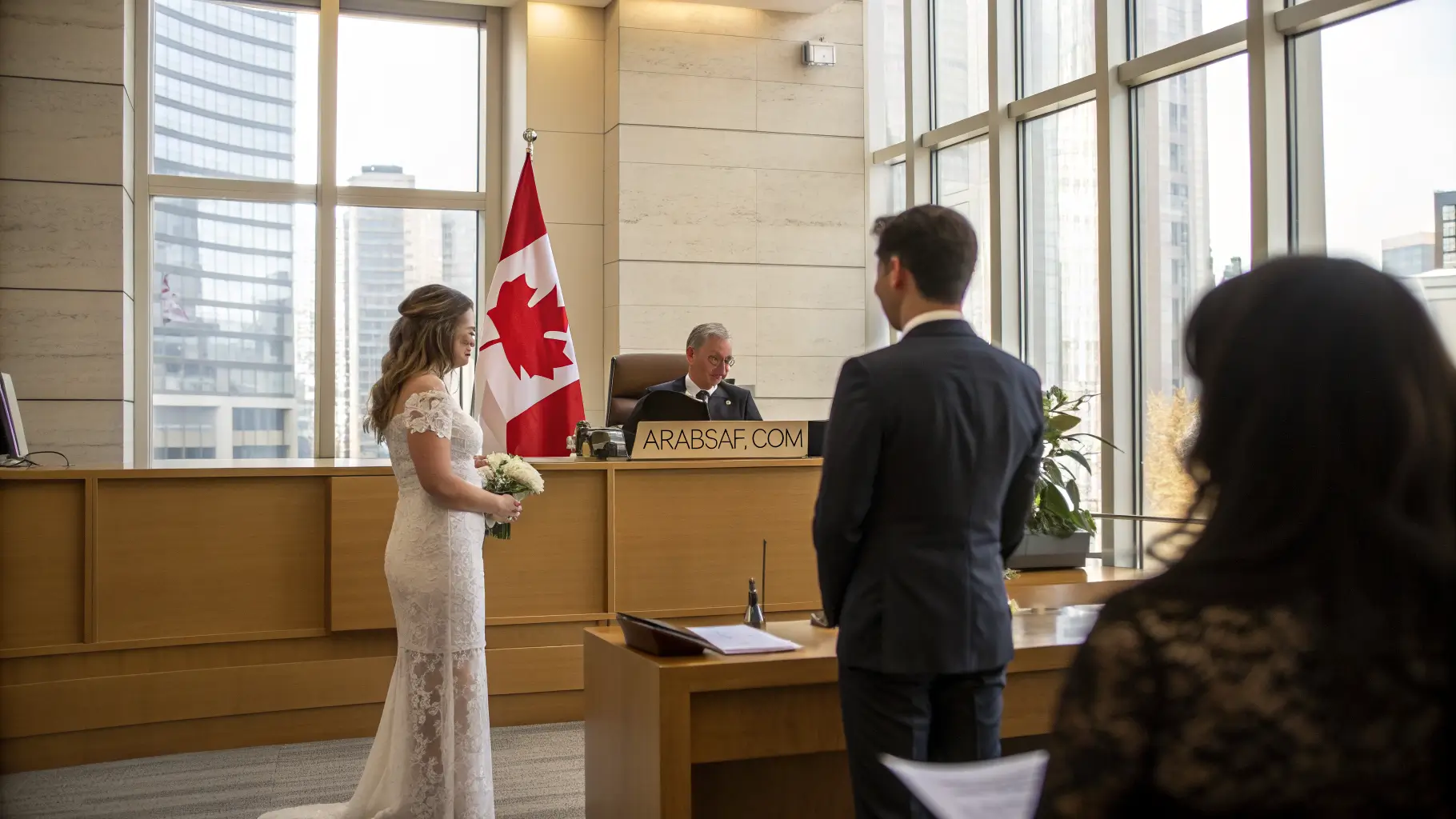 الزواج في كندا 2026 توقيع عقد الزواج المدني داخل قاعة بلدية كندية - ARABSAF.COM