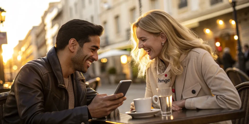 Hinge dating app real meeting Arab man and European woman 2026