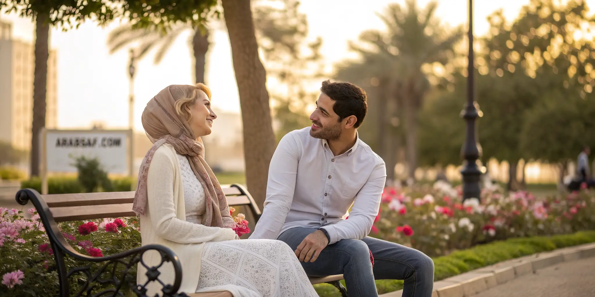 رجل عربي يتعرف على فتاة كندية في حديقة ضمن رحلة الزواج من كندا