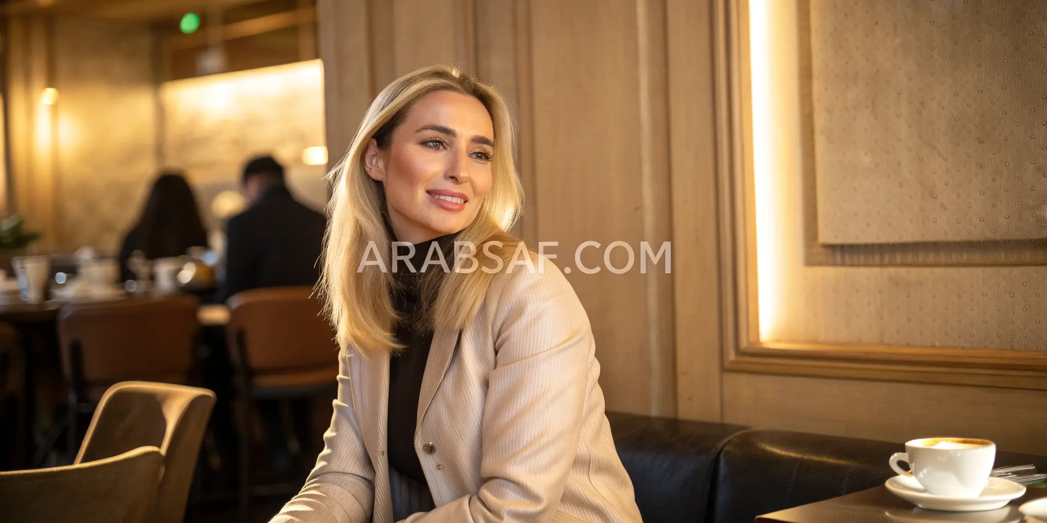 بنات سويسريات جادات للزواج الشرعي فتاة شقراء أنيقة في مقهى أوروبي تبحث عن علاقة جدية