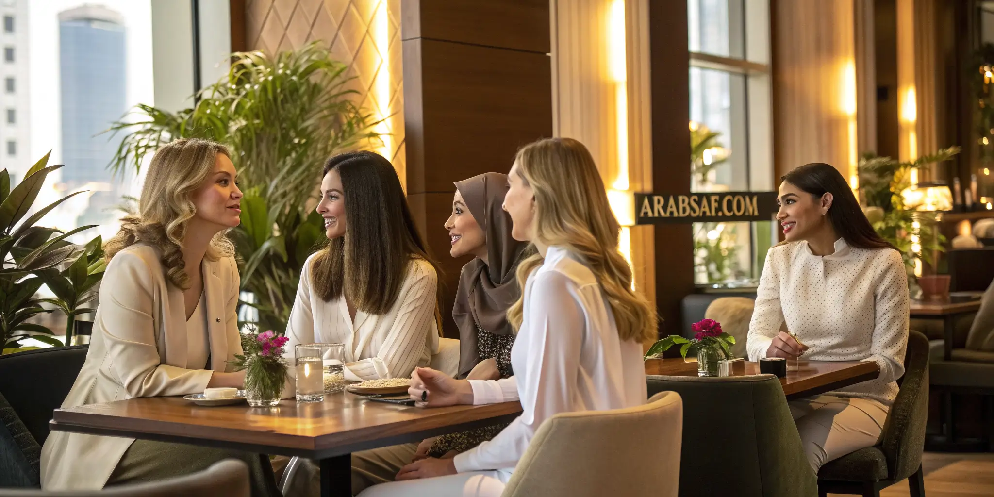 التعارف على بنات للزواج في أوروبا للمقيمين العرب داخل مقهى عصري