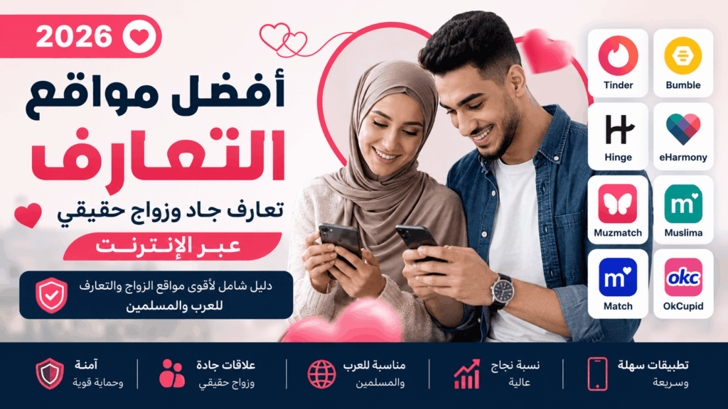 أفضل مواقع التعارف والزواج الجاد في 2026 للعرب والمسلمين