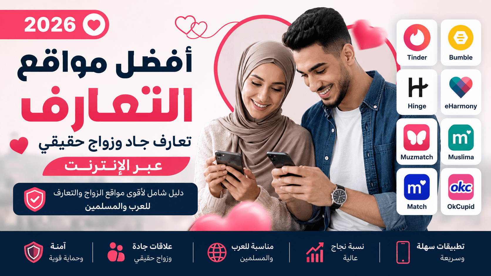 أفضل مواقع التعارف والزواج الجاد في 2026 للعرب والمسلمين