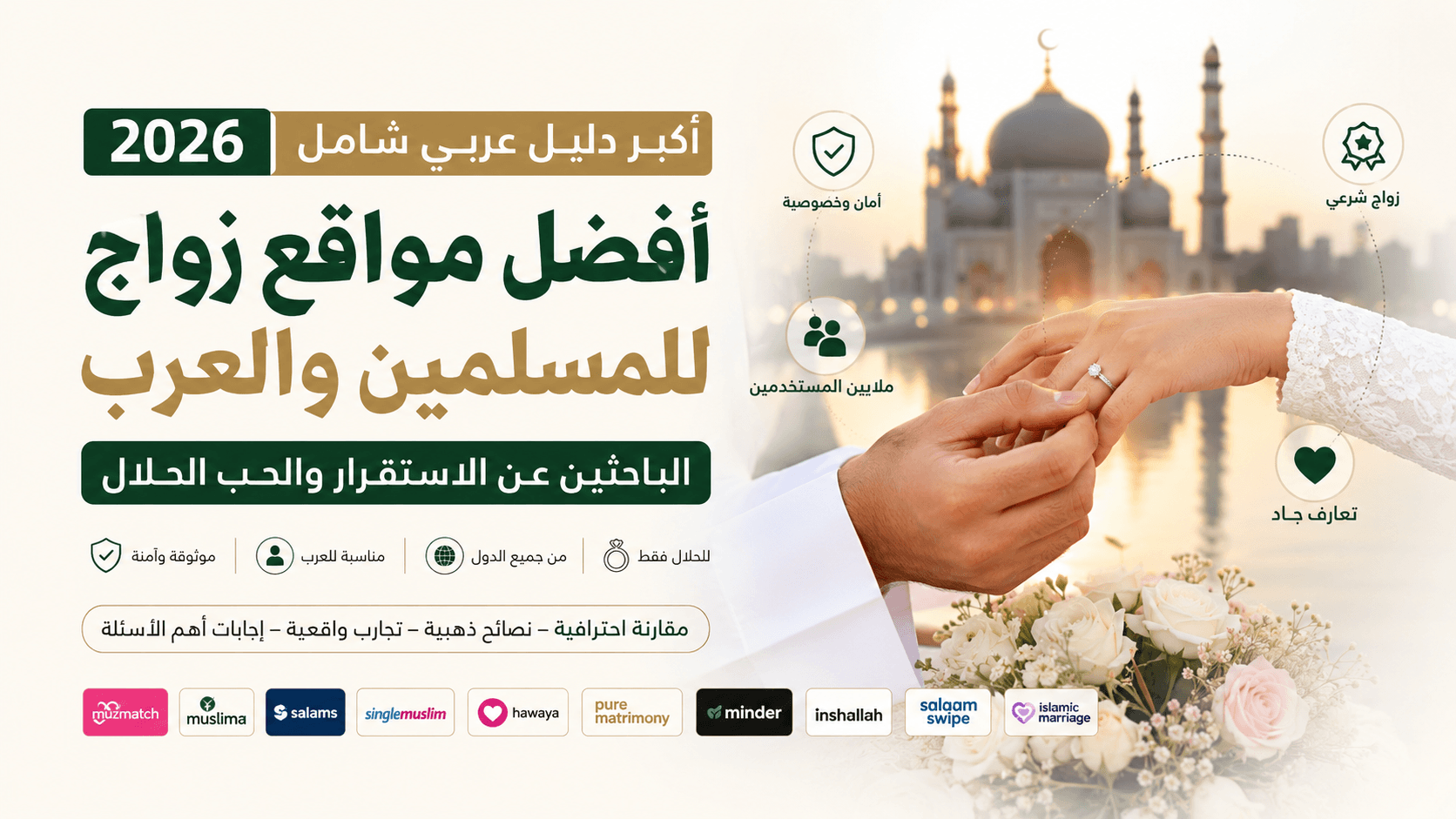 أفضل مواقع زواج للمسلمين والعرب الباحثين عن الاستقرار والحب الحلال 2026