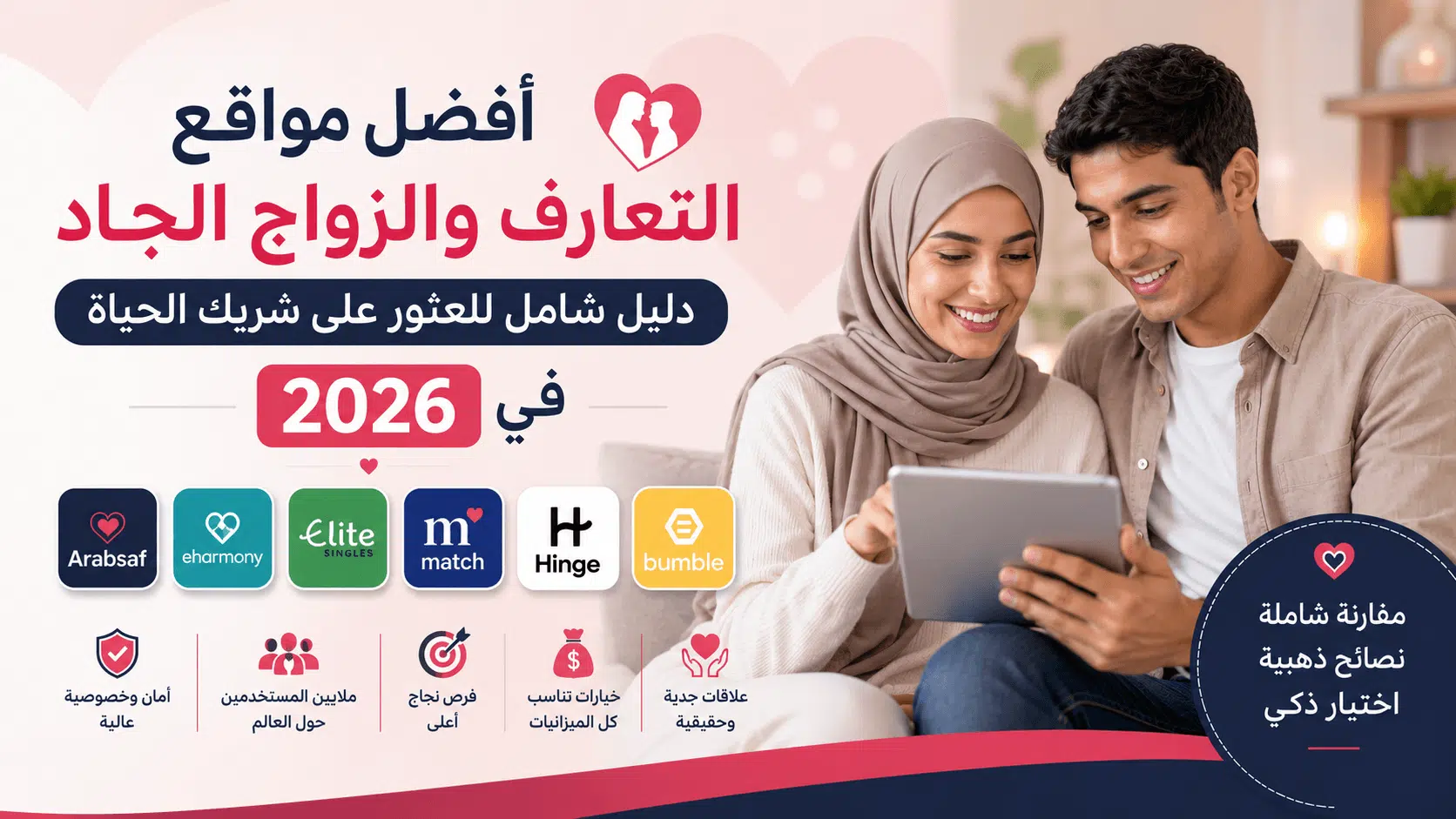 أفضل مواقع التعارف والزواج الجاد في 2026 – دليل شامل للعثور على شريك الحياة