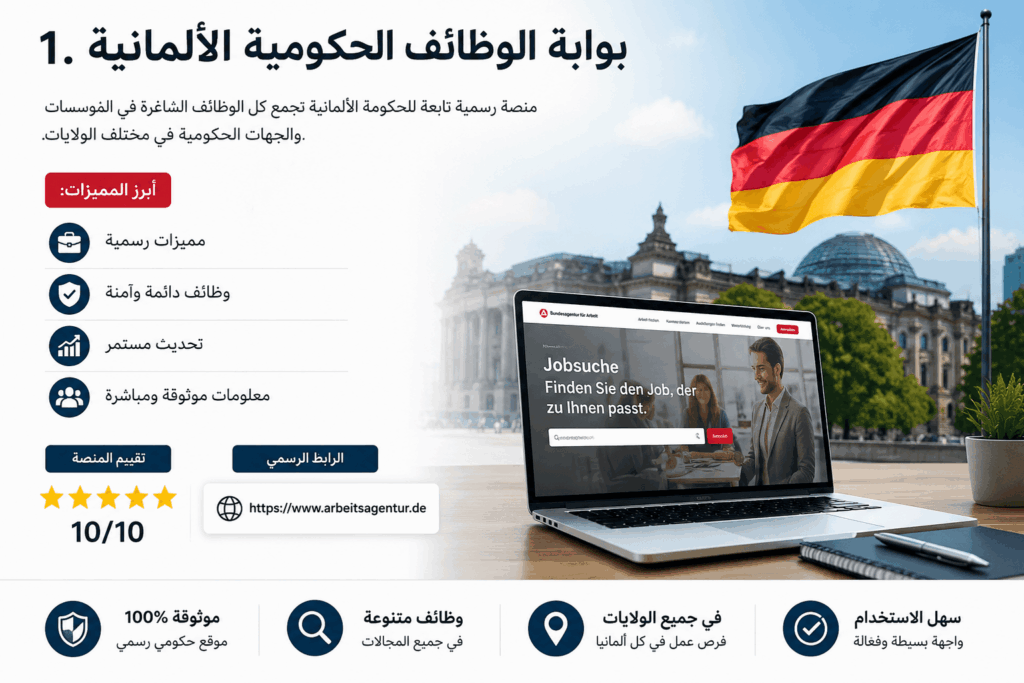 بوابة الوظائف الحكومية الألمانية للعمل والهجرة إلى ألمانيا 2026