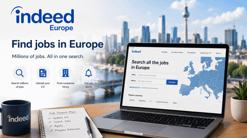 Indeed Europe — أفضل مواقع البحث عن عمل في أوروبا 2026