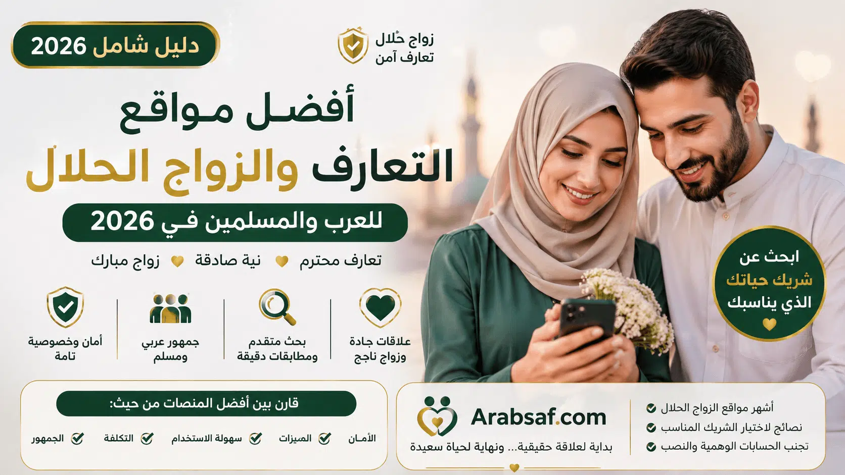 أفضل مواقع التعارف والزواج الحلال للعرب والمسلمين في 2026
