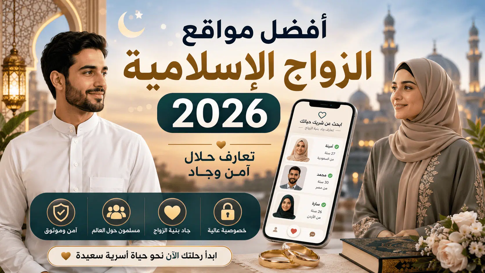 أفضل مواقع الزواج الإسلامية في 2026 للتعارف الحلال والآمن للعرب والمسلمين