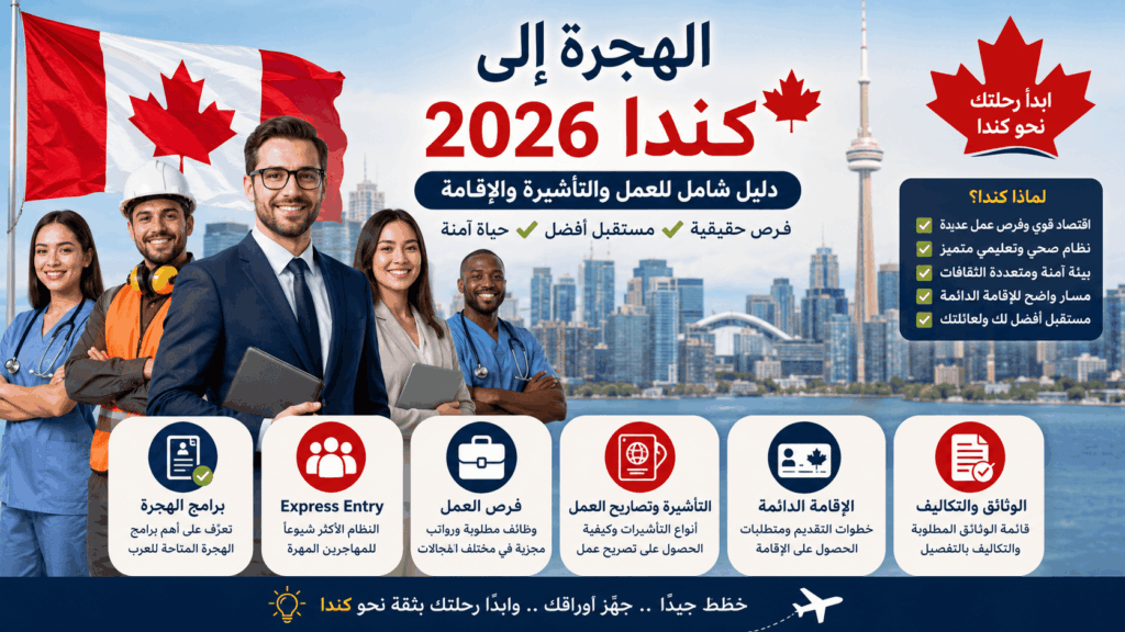 الهجرة إلى كندا 2026 للعرب وفرص العمل والتأشيرة والإقامة الدائمة